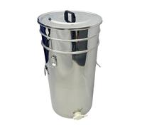 Beekeeping Supplies UK Ltd - Settling Tank with Integral Strainers - 40cm Diameter and 60cm High - Stainless Steel with Plastic Honey Gate