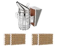 Beekeeping Tools Kit, ZffXH Bee Keeper Kit 3 Pcs Beekeeping Veil Hat Beekeeping Smoker Kit Hive Smoker Pellet (108 Packs) For Beekeeping Beginners