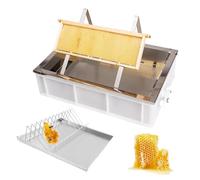 Beekeeping Uncapping Station with Stainless Steel Drip Tray and Plastic Tub, Honey Harvesting Tool Set for Efficient Honey Collection on Farms and Bee Breeding Bases