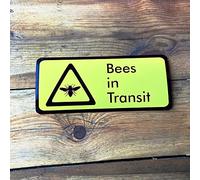 Beekeeping Warning Sign 'Caution Bees in Transit', Small Magnetic Bee Transportation Signage Equipment For Repeated Use Sign for Car or Van