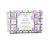 Beekman 1802 Lilac Dream Goat Milk Soap 100% Vegetable Based Fragrances, Nourishes, Moisturises and Moisturises 100% Vegetable Soap with Lactic Acid Triple Ground for