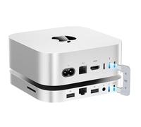 BEELINK EX Mate Mini-A 80Gbps Mac mini M4 Dock & Stand, Dual PCIex2 SSD Slot, Max 16TB Expansion, PD3.0 Port, SD4.0 Card Reader, 2.5G LAN, 2*USB-A 5Gbps for Laptops/Desktop PC/Mini PC