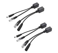BeElion 2Kits 4PCS Passive PoE Injector and Splitter Kit with 5.5x2.1 mm DC Power Adaptor Connector,Black