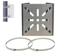 BeElion Universal Stainless Steel Vertical Pole Mount Adapter with 2 Loops, Wall Mounting Bracket for CCTV Security Camera PTZ Dome