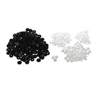 Beelooom 100 Pcs T3 Snaps Studs Scrapbook Sewing Buttons Black + White 2Piece Set