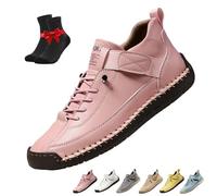 Beelovy Shoes for Men,Casual Slip On Loafers,Outdoor Hiking Shoes,Waterproof Barefoot Shoes,Soft Comfort,Orthopedic Support(Pink,9 UK)