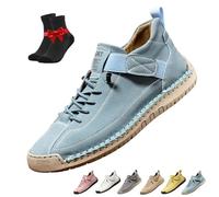 Beelovy Shoes for Men,Casual Slip On Loafers,Outdoor Hiking Shoes,Waterproof Barefoot Shoes,Soft Comfort,Orthopedic Support(Blue,8.5 UK)