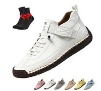 Beelovy Shoes for Men,Casual Slip On Loafers,Outdoor Hiking Shoes,Waterproof Barefoot Shoes,Soft Comfort,Orthopedic Support(White,9 UK)