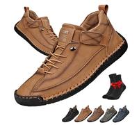 Beelovy Shoes for Men,Casual Slip On Loafers,Outdoor Hiking Shoes,Waterproof Barefoot Shoes,Soft Comfort,Orthopedic Support(Brown,6 UK)