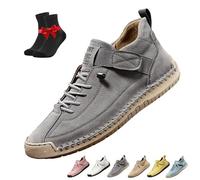 Beelovy Shoes for Men,Casual Slip On Loafers,Outdoor Hiking Shoes,Waterproof Barefoot Shoes,Soft Comfort,Orthopedic Support(Grey,9.5 UK)