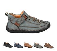 Beelovy Shoes for Men,New Adjustable Leather Sneakers Soft Comfort Orthopedic Support,for Fathers and Husbands(Green,Us8.5)