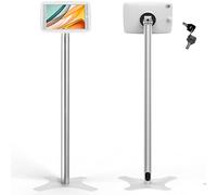 Beelta Kiosk Floor Tablet Stand Compatible with 10.2 iPad 7 8 9th 120 Degree Rotate ABS Plastic Tablet Enclosure+Aluminum Pole+Metal Base BSF302T