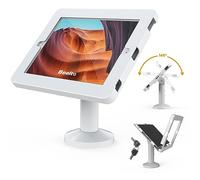 Beelta Kiosk Tablet Stand Compatible with 10.2 inch iPad 7th/8th/9th Genetation, Business Desktop POS Tablet Stand, Tilting 180° for Store Cashier, Metal, White