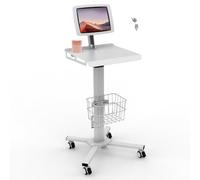 Beelta Mobile Medical Cart Compatible With 10.9" iPad, Rolling Workstation for Hospital, Clinic, Library, Restaurant, Tablet Floor Stand
