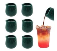 BEELUKY 6 PCS 50ml Green Small Milk Jugs Ceramic Milk Jugs Mini Creamer Jugs Porcelain Milk Jug Without Handle Milk Creamer Pitcher Gravy Jug Small Sauce Jug for Milk Coffee Sauce
