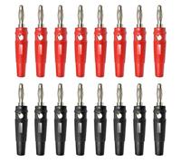 BEELUKY Banana Plugs 16 PCS 4mm Speaker Connectors for Speaker Cable Connectors Home Theater and Sound Systems (Black/Red)