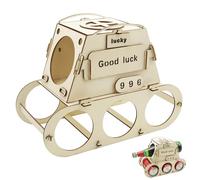 BEELUKY Personalised Bottle Carrier in Tank Design Wooden Bottle Carrier Tank Beer Carrier Wood DIY Beer Bottle Holder Beer Gifts for Men Gifts for 30th, 40th & 50th Birthday Man