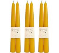 BeeLushCo Beeswax Taper Candles, 6 x 23cm (9"), 100% Natural, Hand Dipped, Eco-Friendly, 8+ Hour Burn Time, Smokeless & Dripless Burn, Dinner Candle, Perfect for Weddings and Home Decor, Church Candle
