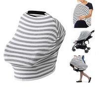 BEELY Multi-Use Organic Cotton Nursing Cover Breastfeeding Cover & Nursing Scarf- Stretchy Covers for Baby Carrier, Baby Car Seat Cover Canopy and Shopping Cart for Boys and Girls (NP03)