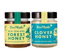 BeeMade Harvest New Zealand Raw Honey Duo 250g x 2 Jars, 100% Pure Honey
