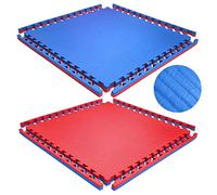 BEEMAT Reversible Tatami 40mm Jigsaw Mat, RED/BLUE, 1m x 1m