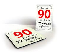 Beenanas Birthday I'm Not 90 Funny 90th Drinks Coaster & Magnet Bundle