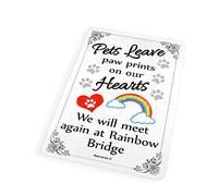 Beenanas Dog or Cat Rainbow Bridge Pet Paw Prints Heart Cute Mini Plastic Keepsake Card