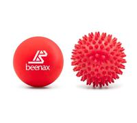 Beenax Lacrosse & Hard Spiky Massage Ball Set - Trigger Point, Myofascial Release, Plantar Fasciitis, Deep Tissue, Muscle Relief, Yoga, Pilates, Physio, Rehab - Relieve Stress and Relax Tight Muscle