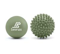 Beenax Lacrosse & Hard Spiky Massage Ball Set - Trigger Point, Myofascial Release, Plantar Fasciitis, Deep Tissue, Muscle Relief, Yoga, Pilates, Physio, Rehab - Relieve Stress and Relax Tight Muscle