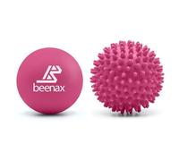 Beenax Lacrosse & Hard Spiky Massage Ball Set - Trigger Point, Myofascial Release, Plantar Fasciitis, Deep Tissue, Muscle Relief, Yoga, Pilates, Physio, Rehab - Relieve Stress and Relax Tight Muscle