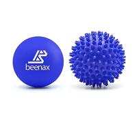 Beenax Lacrosse & Hard Spiky Massage Ball Set - Trigger Point, Myofascial Release, Plantar Fasciitis, Deep Tissue, Muscle Relief, Yoga, Pilates, Physio, Rehab - Relieve Stress and Relax Tight Muscle