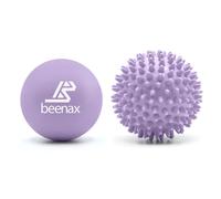 Beenax Lacrosse & Hard Spiky Massage Ball Set - Trigger Point, Myofascial Release, Plantar Fasciitis, Deep Tissue, Muscle Relief, Yoga, Pilates, Physio, Rehab - Relieve Stress and Relax Tight Muscle