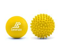 Beenax Lacrosse & Hard Spiky Massage Ball Set - Trigger Point, Myofascial Release, Plantar Fasciitis, Deep Tissue, Muscle Relief, Yoga, Pilates, Physio, Rehab - Relieve Stress and Relax Tight Muscle