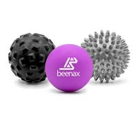 Beenax Massage Ball (Set of 3) - Trigger Point Therapy, Myofascial Release, Plantar Fasciitis, Deep Tissue, Pain Relief and Stiffness Reduction - Relieve Stress and Relax Tight Muscles