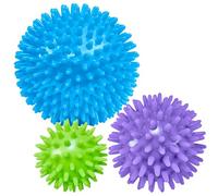 Beenax Spiky Massage Balls (Set of 3) - 6cm, 8cm, 10cm - Plantar Fasciitis, Trigger Point, Deep Tissue, Myofascial Release, Stress Ball, Yoga Pilates Exercise, Rehab, Physio