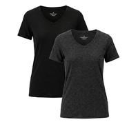 BEENIUBEE 2 Pack 100% Merino Wool T Shirt for Women, V Neck Wool Base Layer Women Short Sleeve Undershirt for Outdoor Sports (UK, Alpha, M, Regular, Regular, 2, Muticolor03)