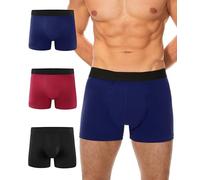 BEENIUBEE 3 Pack Mens Incontinence Pants, Washable Boxers Shorts with Ultra-Absorbent Protective Pads, Leakproof Reusable Odor Control Underwear Trunks for Going Out Post-Surgery (Multicolor01, XL)