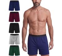 BEENIUBEE 5 Pack Incontinence Pants for Men,Washable Cotton Incontinence Boxer Shorts,80ML Absorbent Reusable Leakproof Underwear(Multicolor01,M)