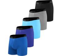 BEENIUBEE 5 Pack Incontinence Pants for Men, Washable Incontinence Mens Boxers Shorts with 150ML Absorbent Pads, Cotton Reusable Leakproof Underwear Trunks,Odor Control(Multicolor01,XXL)