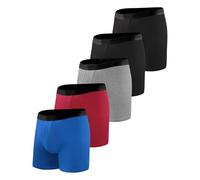 BEENIUBEE 5 Pack Mens Incontinence Pants, Washable Boxers for Men with Ultra-Absorbent Protective Pads, Leakproof Reusable Odor Control Underwear Trunks for Going Out Post-Surgery (Multicolor03, XL)