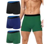 BEENIUBEE Incontinence Pants for Men,150ML Absorbent Washable Cotton Incontinence Boxers for Men,Reusable Leakproof Boxer Underpants,Underwear Trunks 3 Pack(Multicolor02,M)