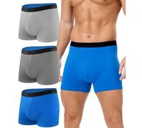 BEENIUBEE Incontinence Pants for Men,150ML Absorbent Washable Cotton Incontinence Boxers for Men,Reusable Leakproof Boxer Underpants,Underwear Trunks 3 Pack(Multicolor01,XL)