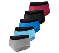 BEENIUBEE Incontinence Pants for Men,150ML Ultra-Absorbent Washable & Reusable Mens Boxers,Cotton Leakproof Underpants,Underwear Trunks 5 Pack(Multicolor01,2XL)