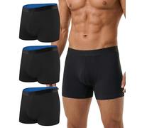 BEENIUBEE Incontinence Pants for Men 3 Pack,Washable Cotton Boxer Shorts with Absorbent Protective Pads,Reusable Leakproof Underwear,Odor Control for Going Out & Post-Surgery(Black,2XL)