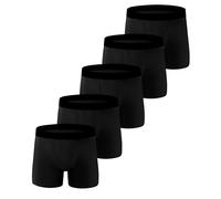 BEENIUBEE Incontinence Underwear for Men, 100ML Cotton Washable Leak-Proof Reusable Absorbent Long Leg Boxer Briefs 5 Pack (Black, Medium)
