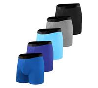 BEENIUBEE Incontinence Underwear for Men 150ML Absorbent Washable Reusable Heavy Flow Bladder Cotton Leak Proof Protective Boxer Briefs 5 Pack (Multicolor01, XXX-Large)