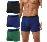 BEENIUBEE Men's Incontinence Pants 3 Pack,Washable Cotton Boxer Shorts with Absorbent Protective Pads,Reusable Leakproof Underwear,Odor Control for Going Out & Post-Surgery(Multicolor02,XL)