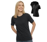 BEENIUBEE Merino Wool T Shirt for Women, 100% Wool Short Sleeve Base Layer, Breathable Crew Neck Undershirt for Travel Hiking 2 Pack (Muticolor02, M)