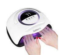 BEENLE UV LED Nail Lamp, 42pcs Beads, 180W, 4 Timer Setting, Automatic Sensor, Blue, Plastic Base, Gel Nail Dryer