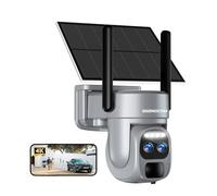 BEENOCAM 4K/8MP Solar Security Cameras Wireless Outdoor, Dual Lens 360°PTZ Solar Camera Outdoor Wireless Cameras for Home Security with 2.4/5GHz, PIR Sensor, Color Night Vision, 2-Way Audio,Alexa